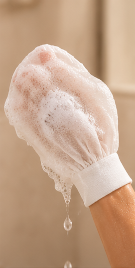 Gant Exfoliant Visage en Soie Naturelle