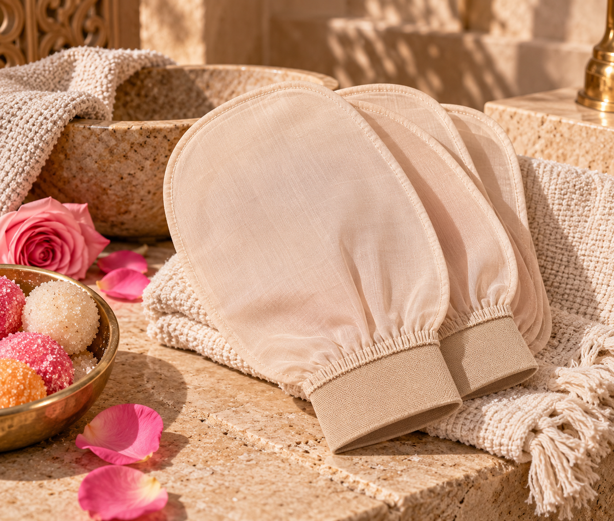 Gant Exfoliant Corps en Soie Naturelle
